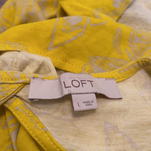 Loft Yellow Cotton Summer Dress Large - Picture 7 of 7